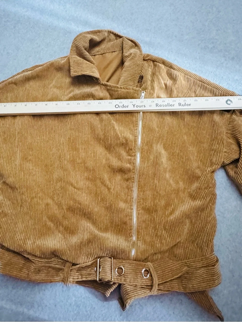 Free People Womens M Brown Corduroy Moto Jacket Cropped Belted Boho Western